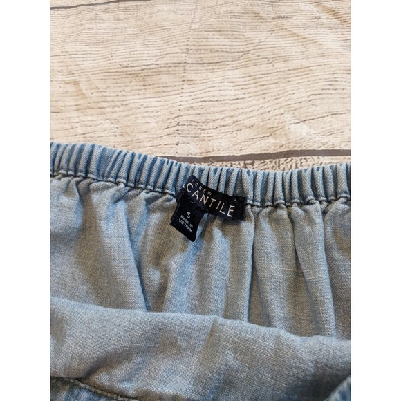 J. Crew Mercantile Faux Wrap Ruffle Chambray Skirt  Small - Picture 4 of 5